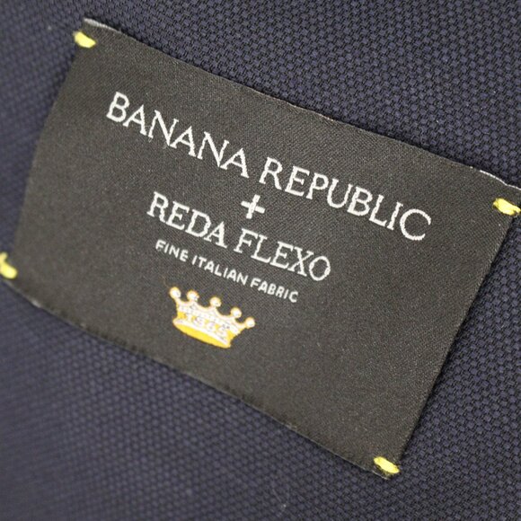 Banana Republic Reda Flexo Sport Coat Mens 42R Wool Blend Tailored Slim Fit navy - Picture 10 of 16